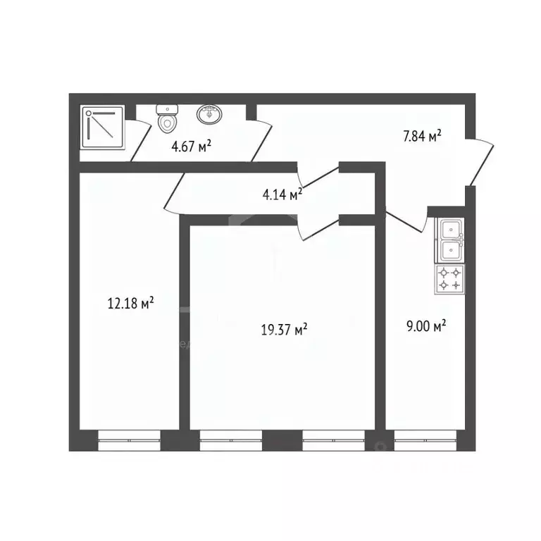 2-к кв. Санкт-Петербург Псковская ул., 34 (57.2 м) - Фото 1