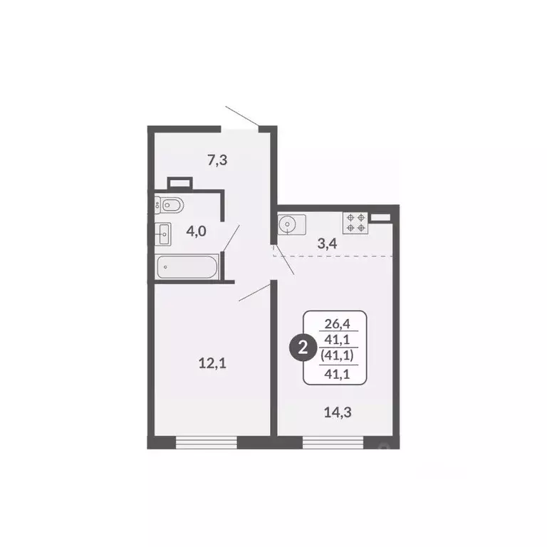 2-к кв. Кировская область, Киров Нагорная ул., 14 (41.1 м) - Фото 0