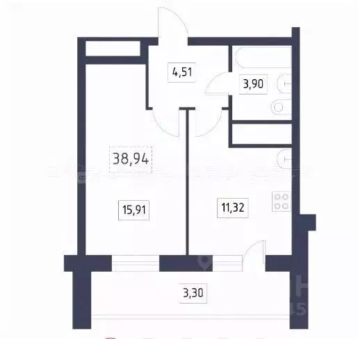 1-к кв. Татарстан, Казань Родины мкр, Наследие жилой комплекс (38.9 м) - Фото 2