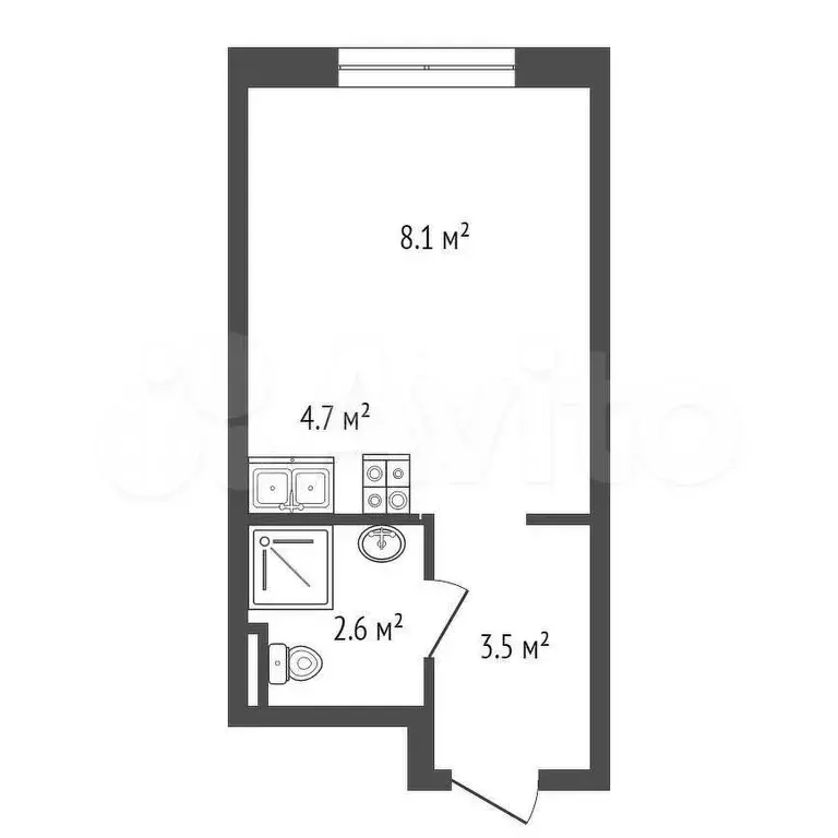 Квартира-студия, 19 м, 4/15 эт. - Фото 0