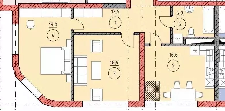 3-к кв. Чеченская республика, Грозный ул. Хамзата У. Орзамиева, 45А ... - Фото 2