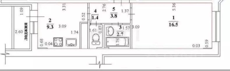 1-к кв. Ульяновская область, Ульяновск ул. Автомобилистов, 7А (33.7 м) - Фото 2