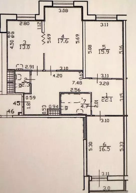 3-к кв. Санкт-Петербург Киевская ул., 6к2 (94.8 м) - Фото 2