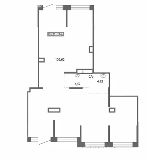 Помещение свободного назначения (119 м) - Фото 1