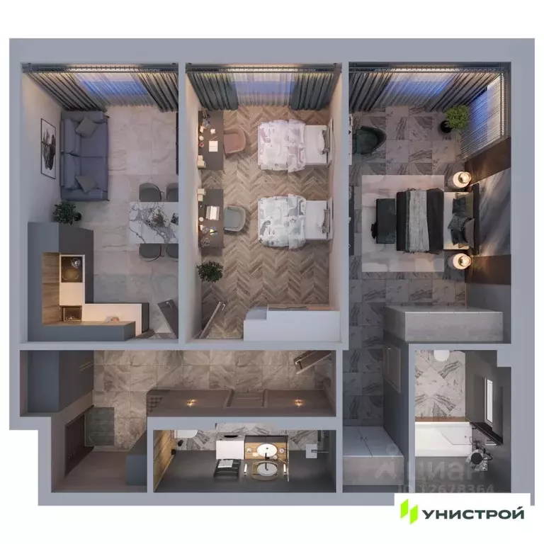 2-к кв. Татарстан, Казань проезд Юнуса Ахметзянова, 5 (70.34 м) - Фото 1