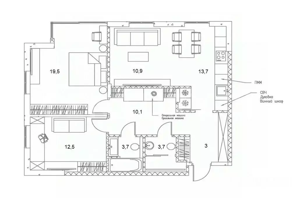 3-к кв. Москва Краснобогатырская ул., 40 (77.1 м) - Фото 2