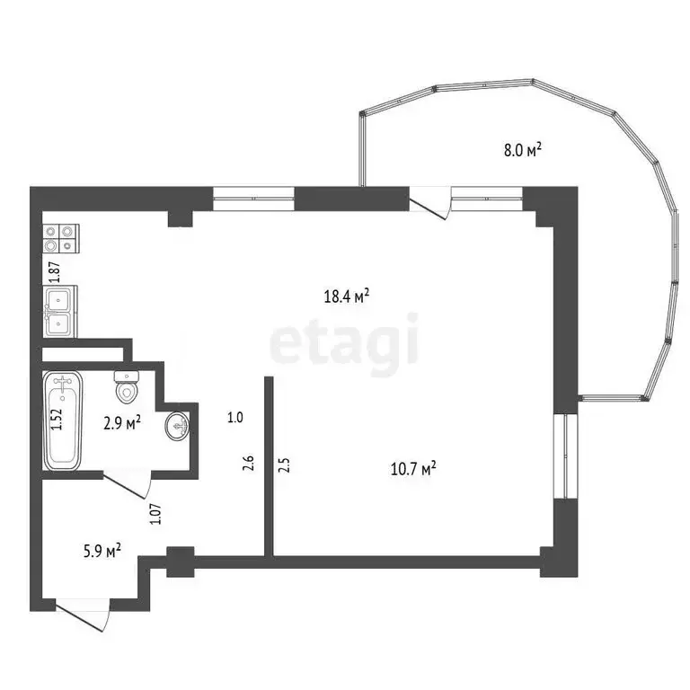 1-комнатная квартира: Архангельск, улица Володарского, 36к1 (37.4 м) - Фото 1