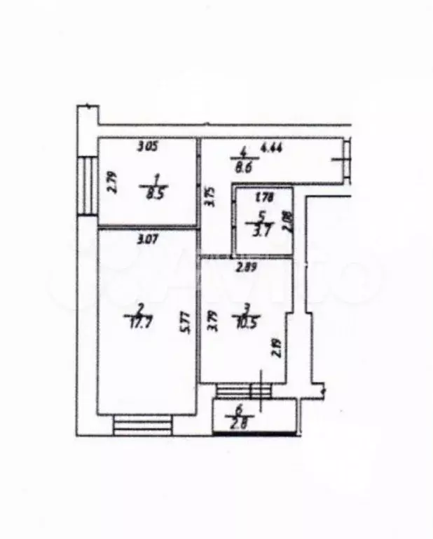 2-к. квартира, 49 м, 2/3 эт. - Фото 0