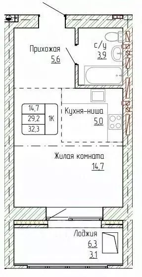 1-к кв. Алтайский край, Новоалтайск ул. Титова, 6 (32.3 м) - Фото 0