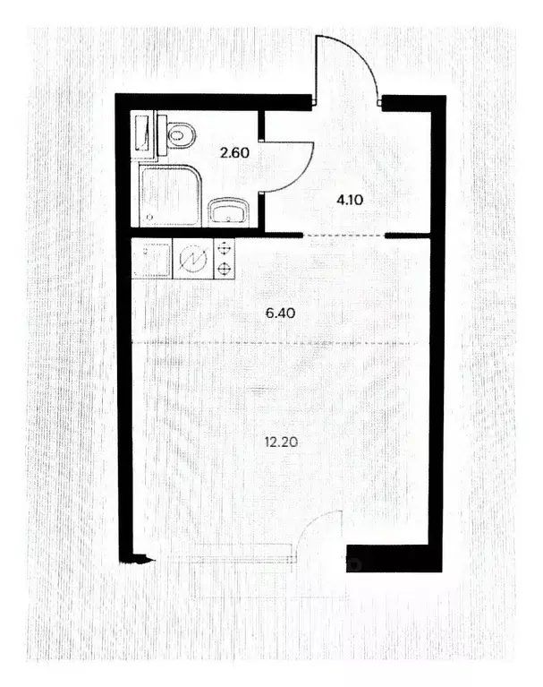 Студия Москва проезд Стройкомбината, 1 (25.3 м) - Фото 1
