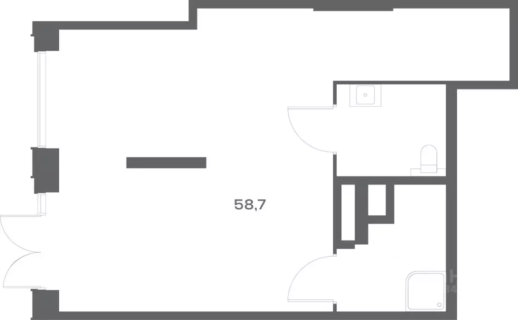 Помещение свободного назначения в Москва Часовая ул., 24С15 (59 м) - Фото 1
