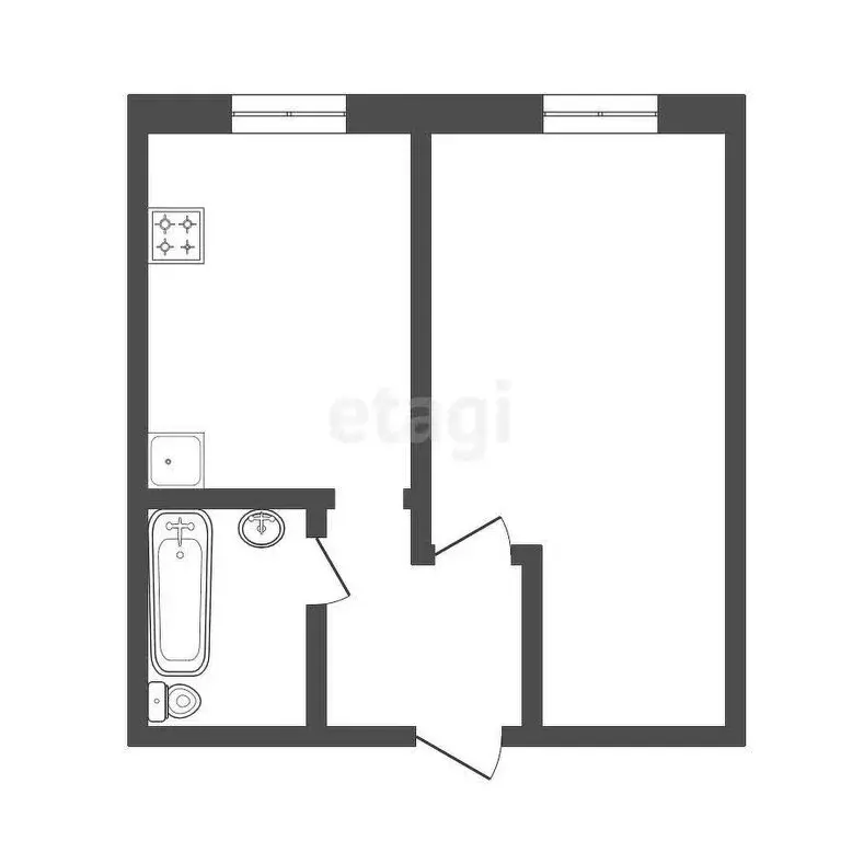 1-комнатная квартира: Тюмень, улица Клары Цеткин, 61к5 (33.4 м) - Фото 0