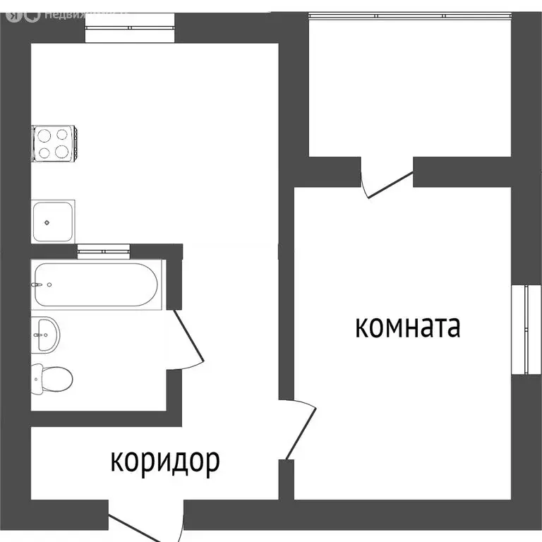 1-комнатная квартира: Сочи, микрорайон Мамайка, Загородная улица, 3/6 ... - Фото 0