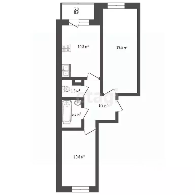 1-к кв. Московская область, Мытищи бул. Тенистый, 13 (55.9 м) - Фото 2