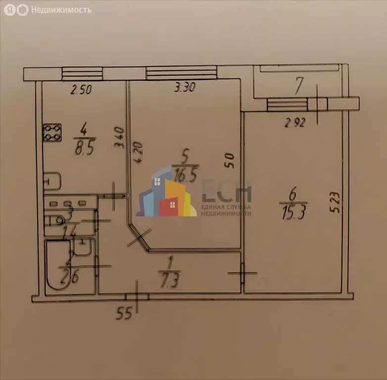 2-комнатная квартира: Тула, улица Чапаева, 42 (51.6 м) - Фото 1