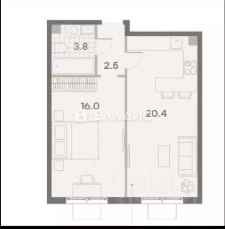 1-комнатная квартира: Москва, улица Красного Маяка, 26к4 (43 м) - Фото 1