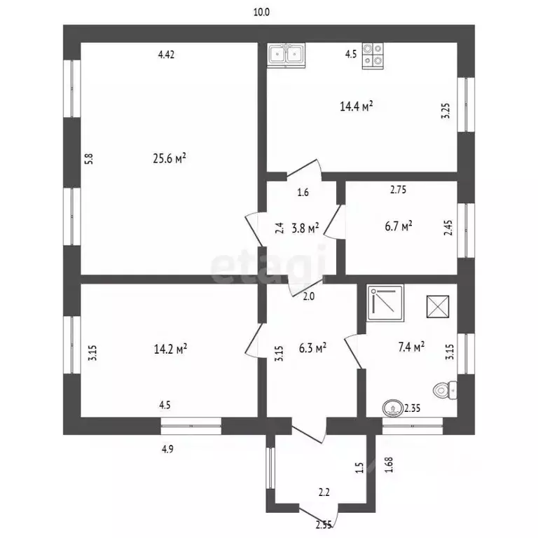 Дом в Крым, Кировский район, с. Приветное ул. Гоголя (79 м) - Фото 2