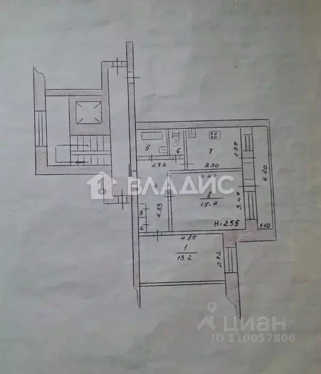 2-к кв. Волгоградская область, Волгоград Тулака мкр, ул. Карла Маркса, ... - Фото 1
