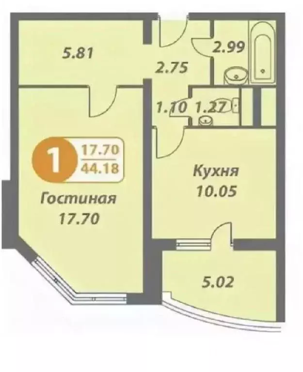Продается 1-комнатная квартира - Фото 1