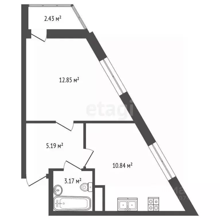 1-к кв. Ленинградская область, Мурино Всеволожский район, просп. ... - Фото 1