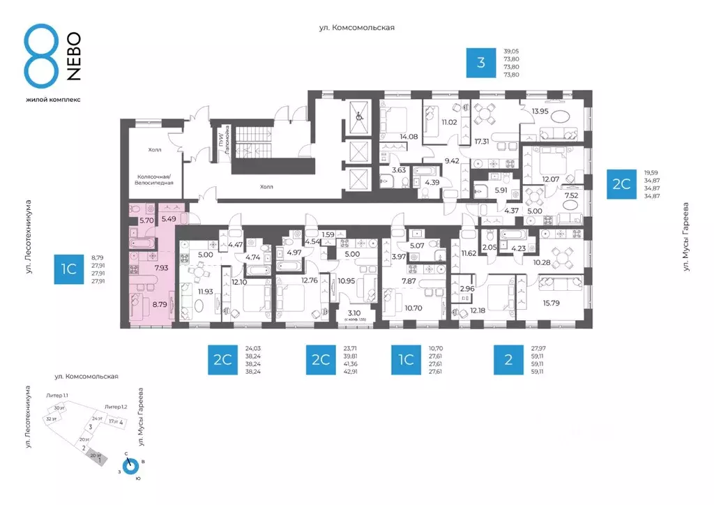 1-к кв. Башкортостан, Уфа Глумилино-1 мкр, 8-е Небо жилой комплекс ... - Фото 2