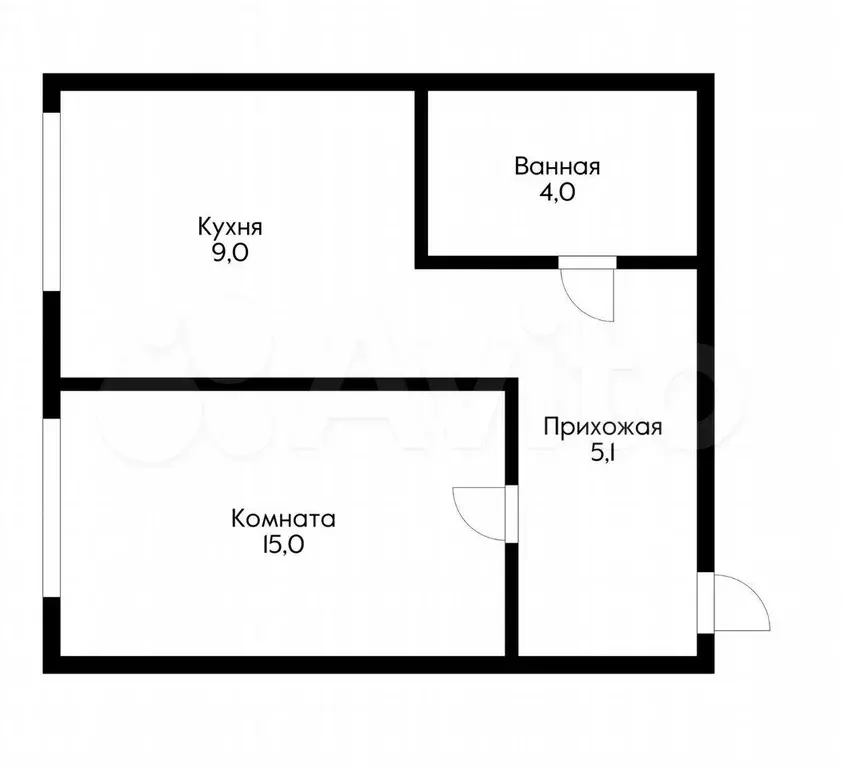 1-к. квартира, 33,1 м, 6/6 эт. - Фото 0