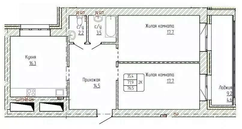 2-к кв. Алтайский край, Новоалтайск ул. Титова, 6 (76.5 м) - Фото 0