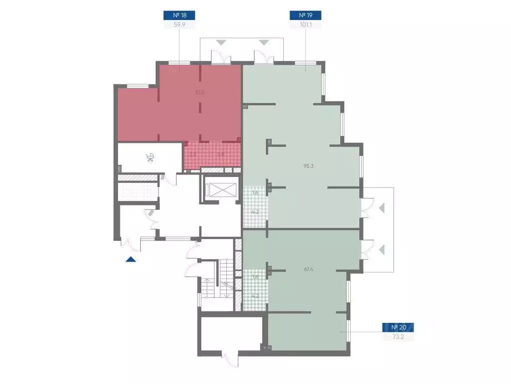 Офис в Санкт-Петербург пос. Шушары, Пулково Лэйк жилой комплекс (60 м) - Фото 2