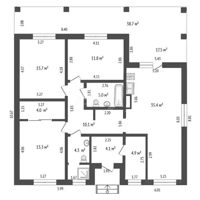 Дом в Вологодская область, д. Кедрово 5А (126 м) - Фото 2