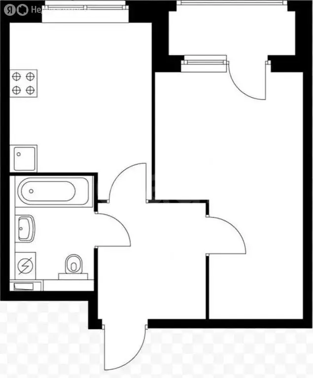 1-комнатная квартира: село Ивановка, улица Маяковского, 1 (29.1 м) - Фото 1