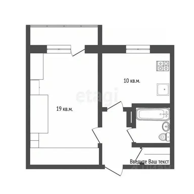1-к кв. Калининградская область, Калининград Южный бул., 25 (38.0 м) - Фото 2