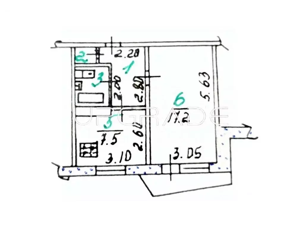 1-к кв. орловская область, орел ул. 8 марта, 21 (33.0 м) - Фото 1