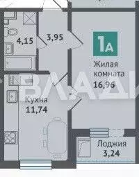 1-к кв. Марий Эл, Медведево городское поселение, Медведево пгт ул. ... - Фото 2