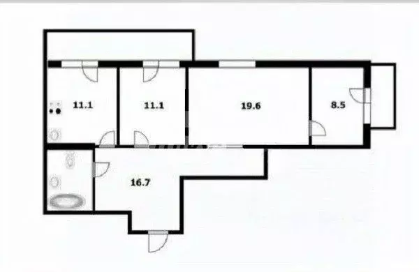 3-к кв. Новосибирская область, Новосибирск Танковая ул., 32 (72.0 м) - Фото 1