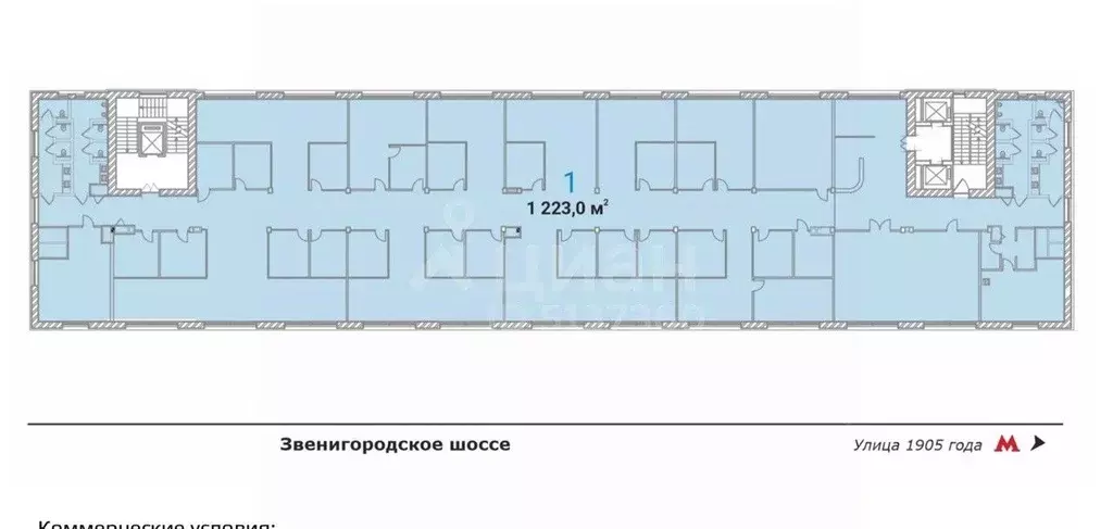 Офис в Москва Звенигородское ш., 18/20к1 (1223 м) - Фото 1