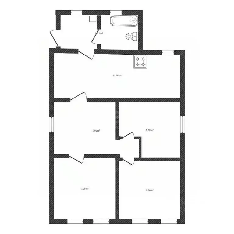Дом в Белгородская область, Валуйки Гвардейская ул., 97 (69 м) - Фото 2