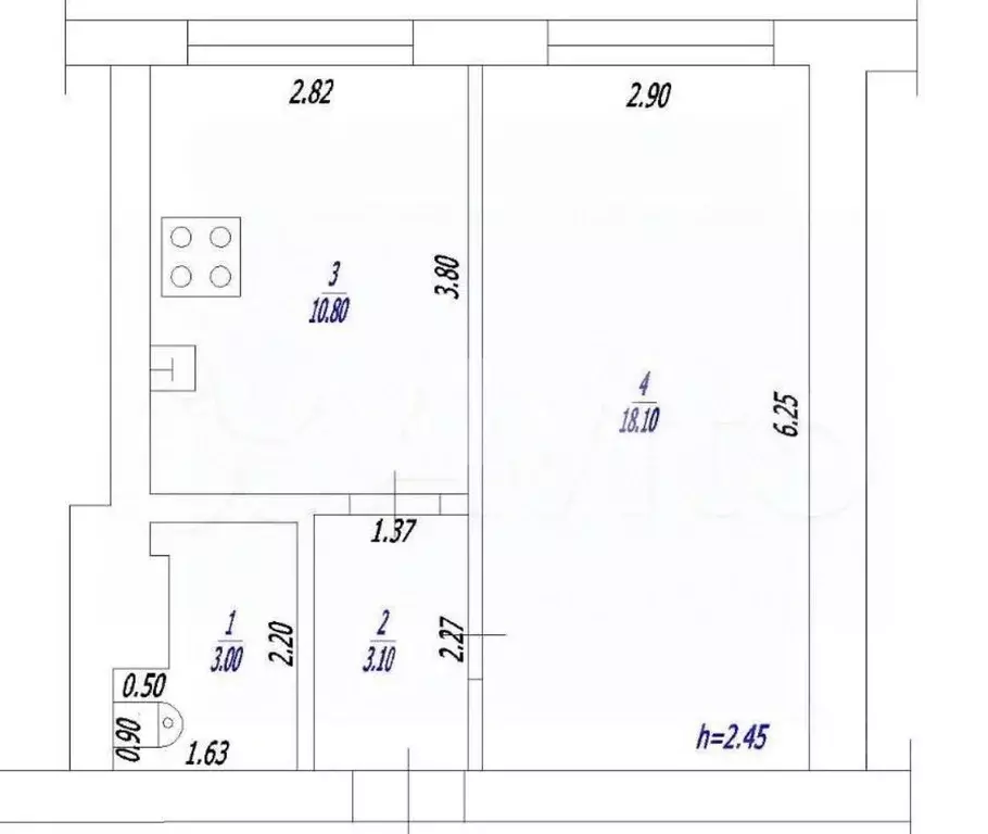 1-к кв. Краснодарский край, Кореновск ул. Крупской, 60 (34.0 м) - Фото 2