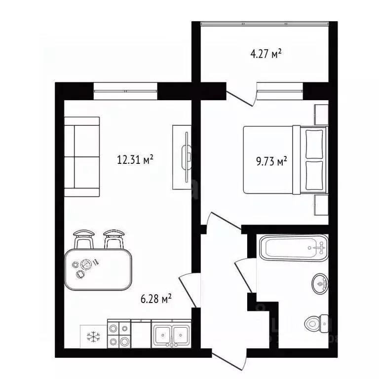2-к кв. Новосибирская область, Новосибирский район, Краснообск рп, 3-й ... - Фото 2