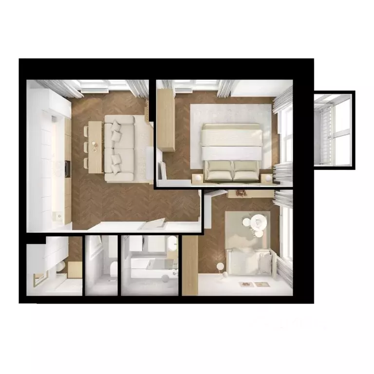 2-к кв. Татарстан, Казань ул. Анаса Тазетдинова, 1к10 (54.0 м) - Фото 2