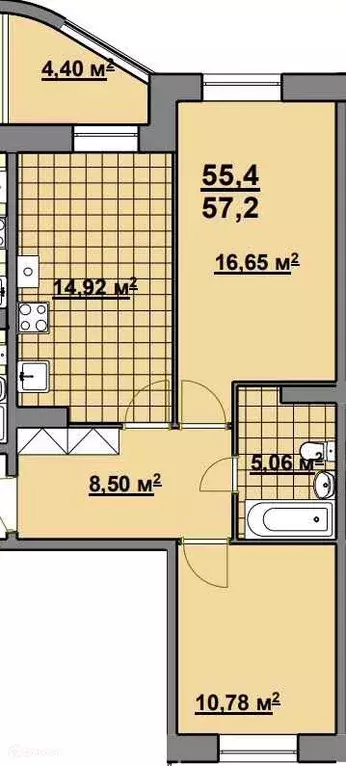 Продаётся 2-к квартира, 59.1 м - Фото 0
