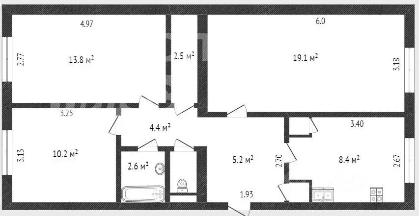 3-к кв. ямало-ненецкий ао, новый уренгой юбилейный мкр, 3/3 (68.6 м) - Фото 1