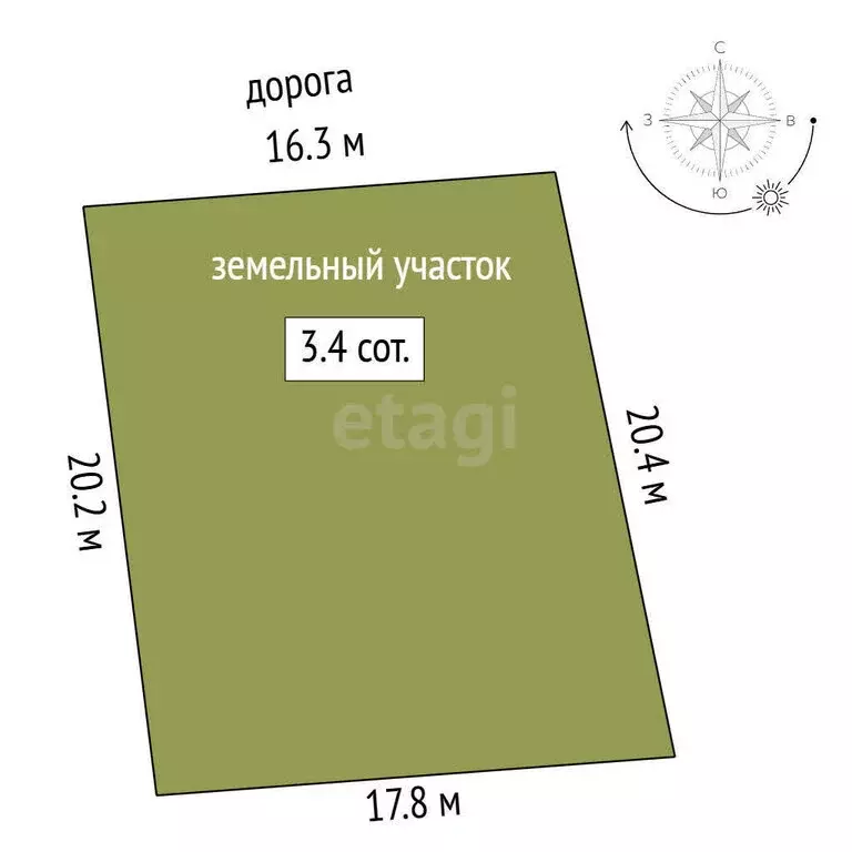 Участок в Симферопольский район, село Трудовое (3.4 м) - Фото 1