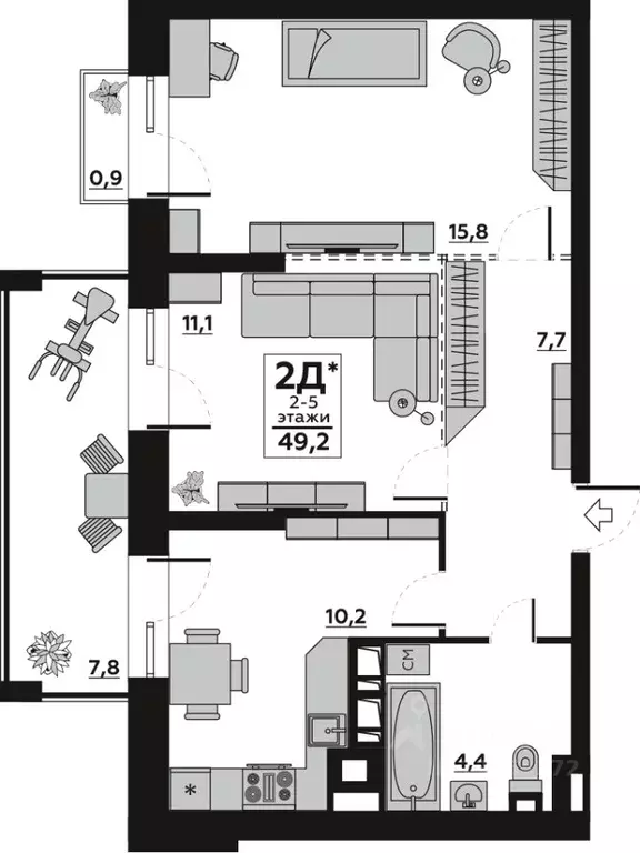 2-к кв. Волгоградская область, Волгоград пос. Ангарский, ул. ... - Фото 1