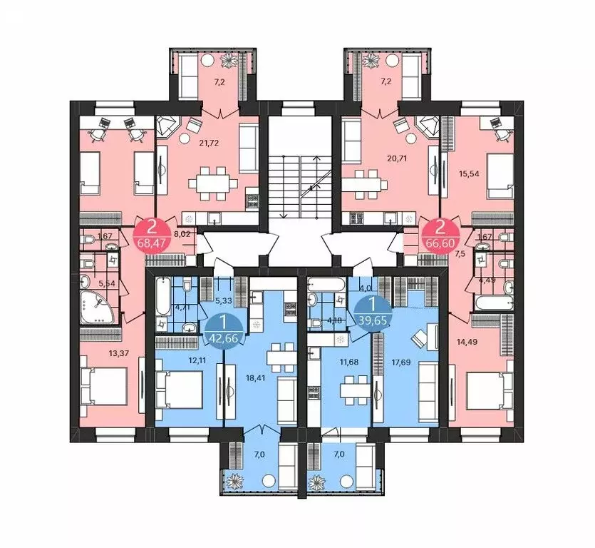 2-комнатная квартира: Ярославль, Клубная улица, 2 (68.47 м) - Фото 0