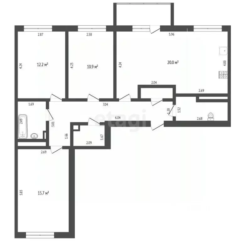 3-к кв. Тюменская область, Тюмень ул. Прокопия Артамонова, 4 (85.1 м) - Фото 1