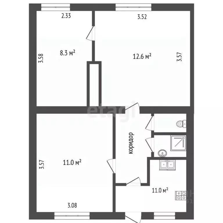 3-к кв. Ростовская область, Ростов-на-Дону Казахская ул., 81 (51.0 м) - Фото 1