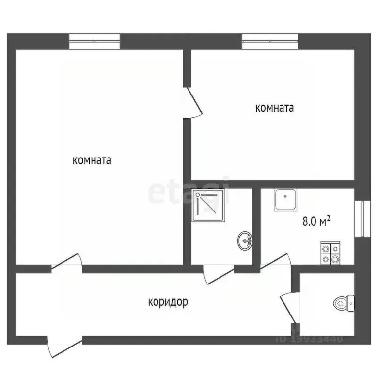 2-к кв. Тюменская область, Тюмень Авторемонтная ул., 18Б (30.7 м) - Фото 1