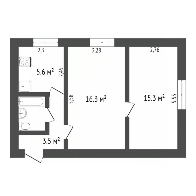 2-к кв. Севастополь ул. Льва Толстого, 32 (44.6 м) - Фото 2