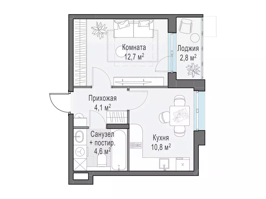 1-к кв. Московская область, Пушкино ул. Антона Ветчинова, 3к1 (33.66 ... - Фото 0