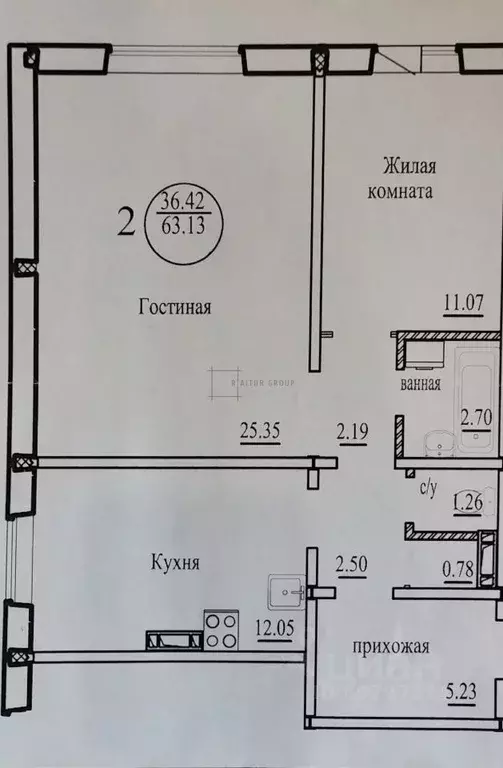 2-к кв. Новосибирская область, Новосибирск ул. Плющихинская, 3 (63.5 ... - Фото 2